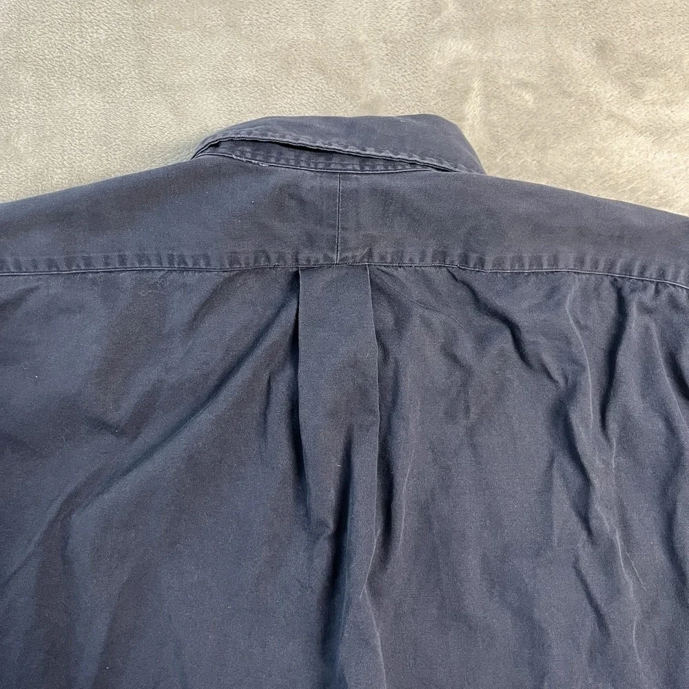 Ralph Lauren Blake Button Front Shirt Navy Logo Mens Large Long Sleeve Cotton